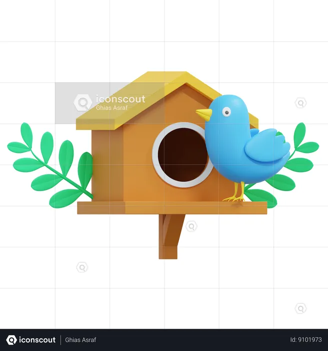 Casita para pájaros  3D Icon