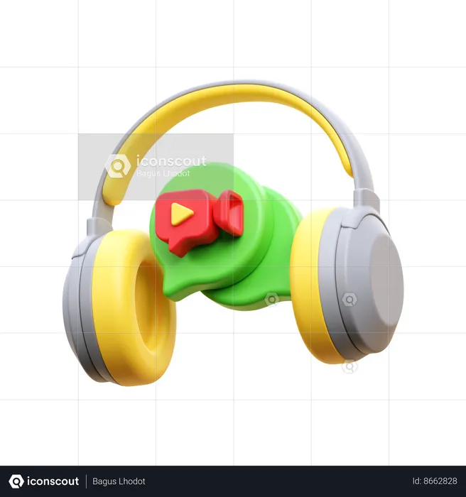 Casque de musique  3D Icon