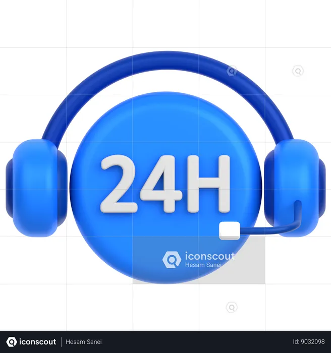 Casque 24H  3D Icon