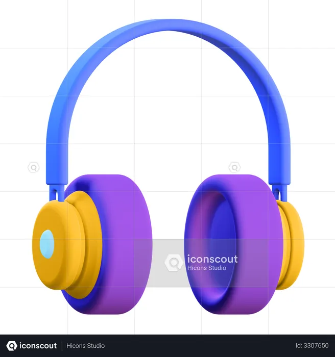 Casque de musique  3D Illustration