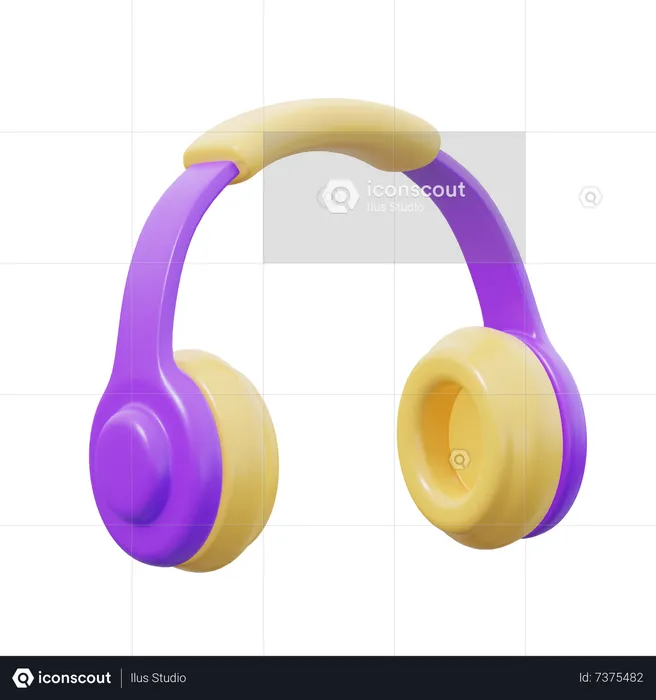 Casque de musique  3D Icon