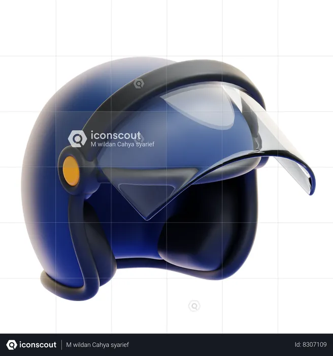 Casque de police  3D Icon