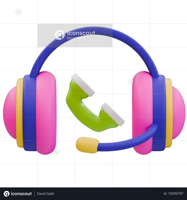 Casque de service client  3D Icon