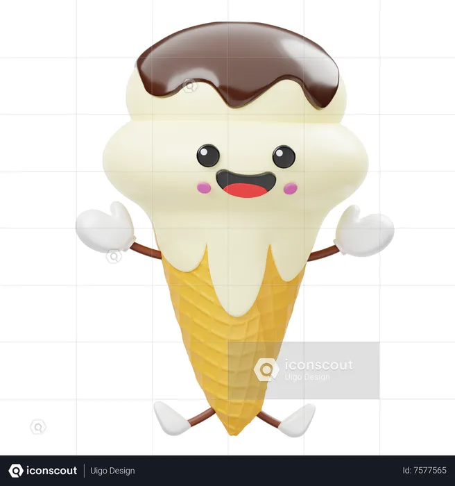 Linda casquinha de sorvete  3D Icon
