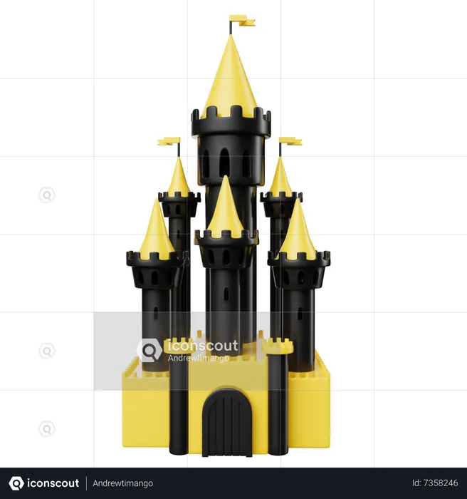 Castelo de conto de fadas  3D Illustration