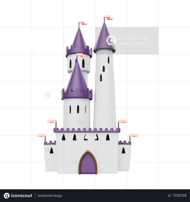 Castelo de conto de fadas  3D Illustration