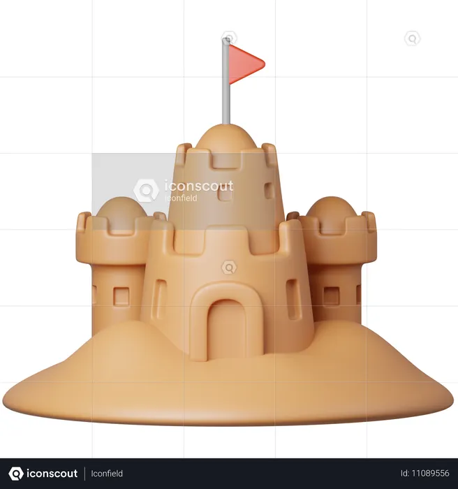 Castillo de arena  3D Icon