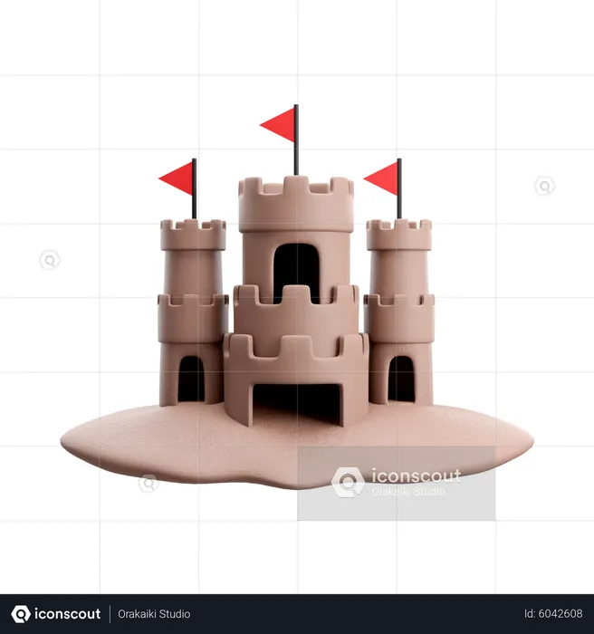 Castillo de arena  3D Icon