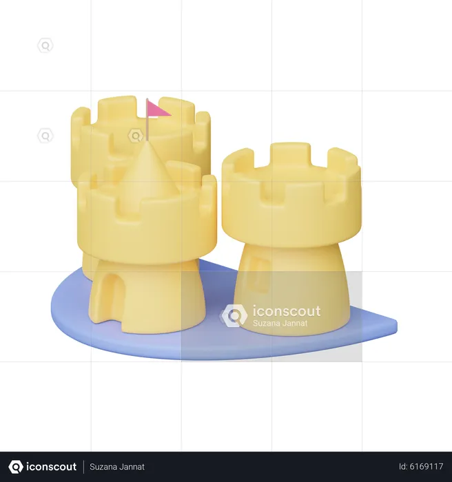 Castillo de arena  3D Icon