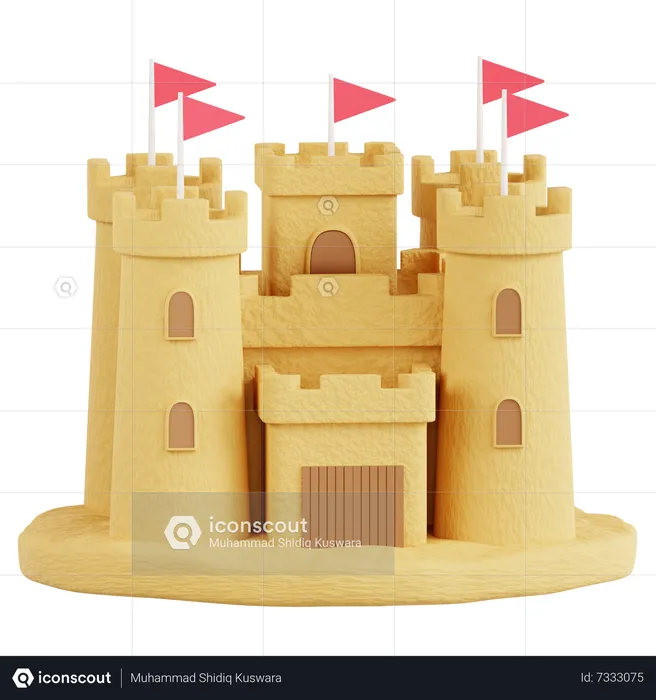 Castillo de arena  3D Icon