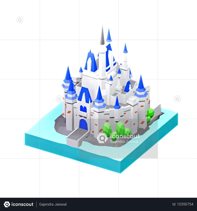 Castillo de disney  3D Icon