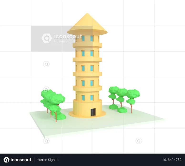 Castle building  3D Illustration