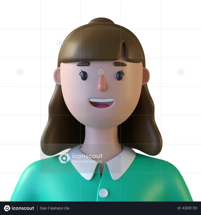 Casual Female  3D Icon