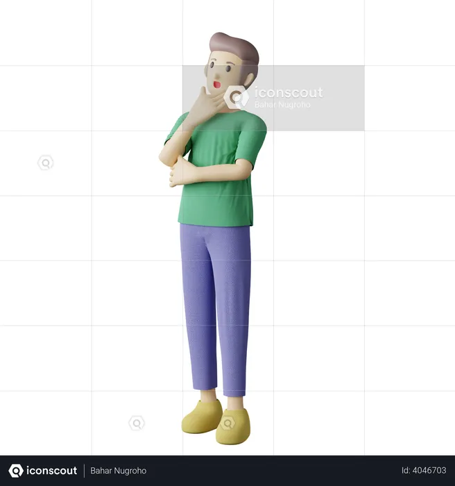 Casual person confused pose  3D Illustration