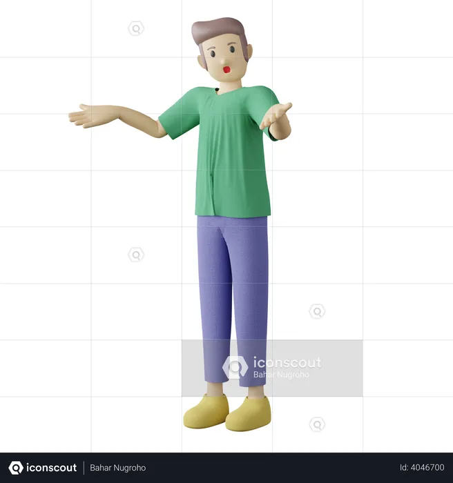Casual person don't know pose  3D Illustration
