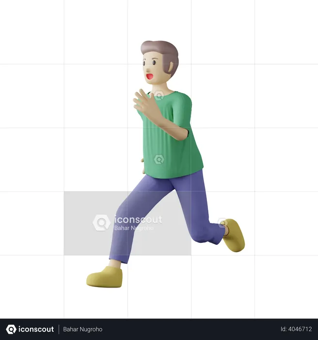 Casual person running pose  3D Illustration
