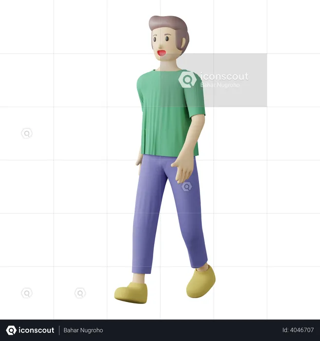 Casual person walking pose  3D Illustration