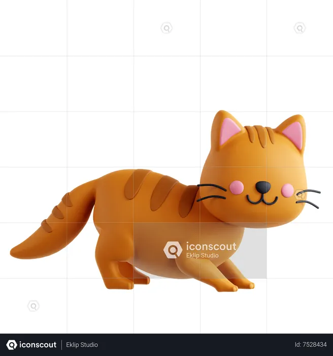 Cat Crouching  3D Icon