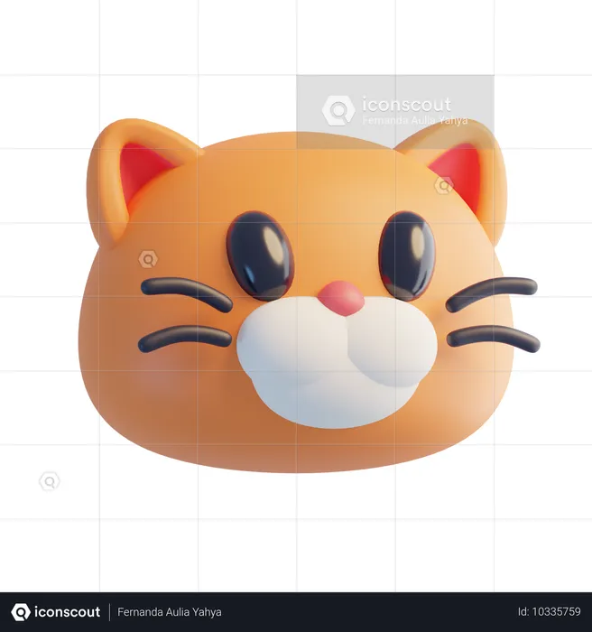 Cat Face  3D Icon