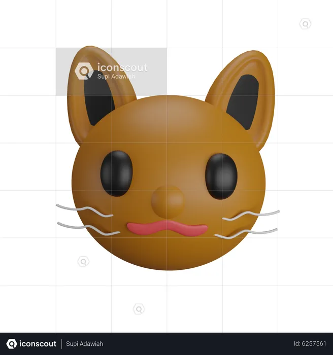 Cat Face  3D Icon