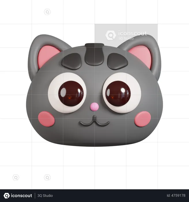 Cat Face Emoji Emoji 3D Illustration