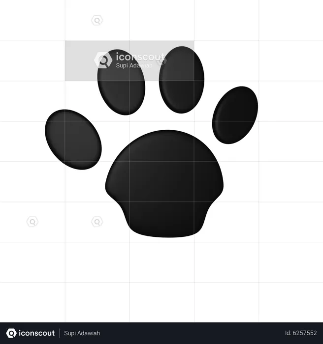Cat Foot Paw  3D Icon