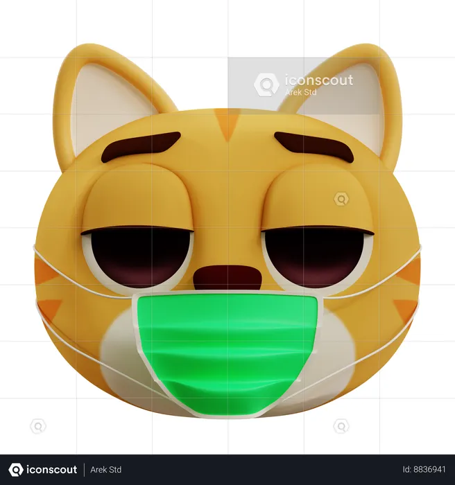 Cat Has Flu Emoji 3D Icon