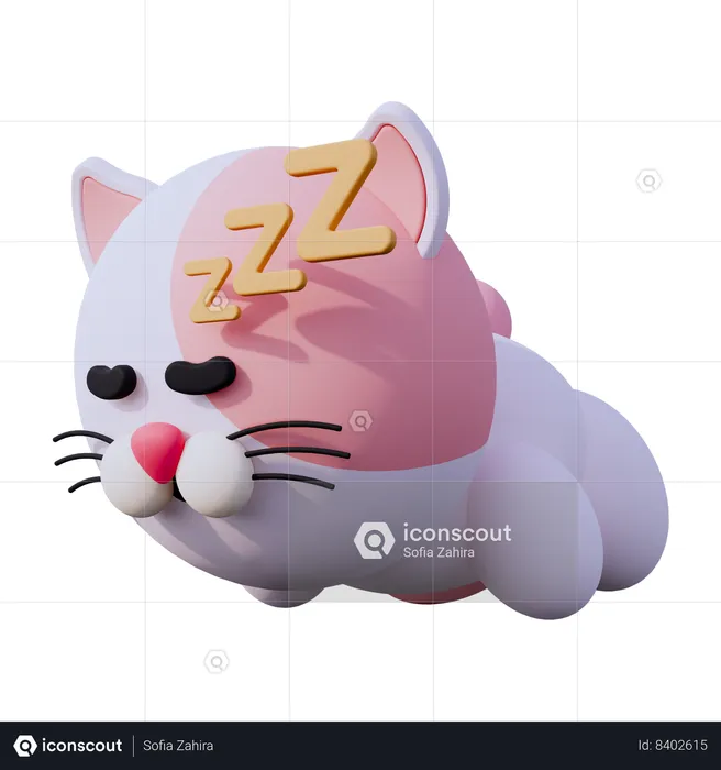 Cat Sleep  3D Icon