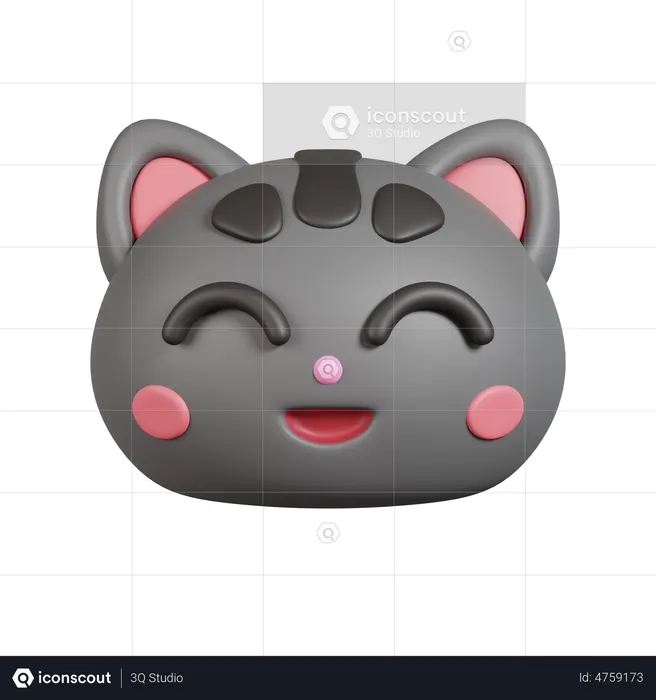 Cat Smiling Face Emoji Emoji 3D Emoji