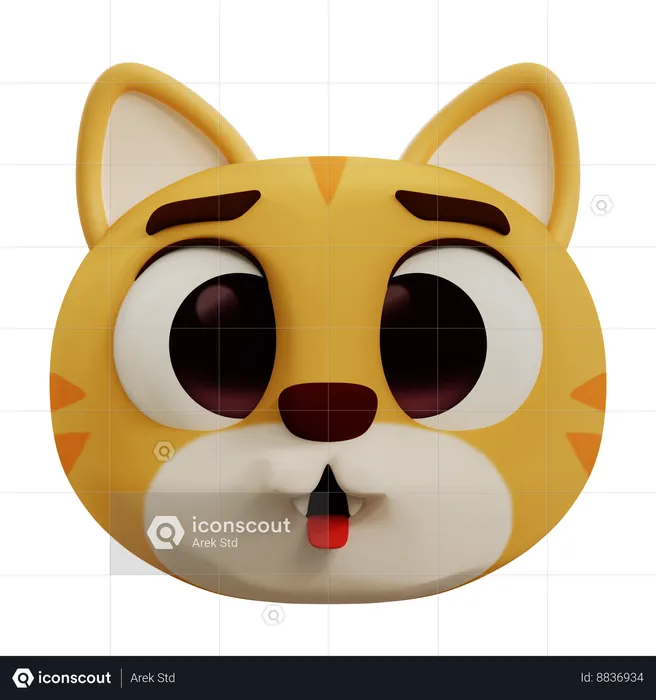 Cat Sticking Out Its Tongue Emoji 3D Icon