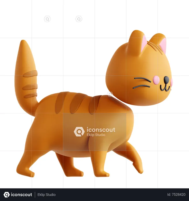 Cat Tail flick  3D Icon