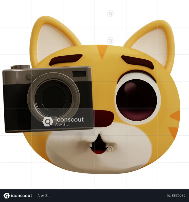 Cat Taking Photo Emoji 3D Icon