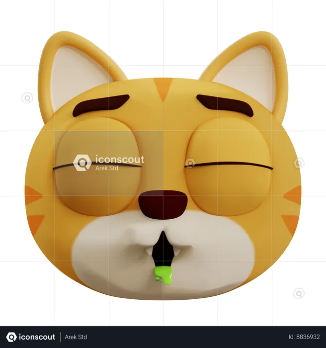 Cat Vomiting Emoji Emoji 3D Icon