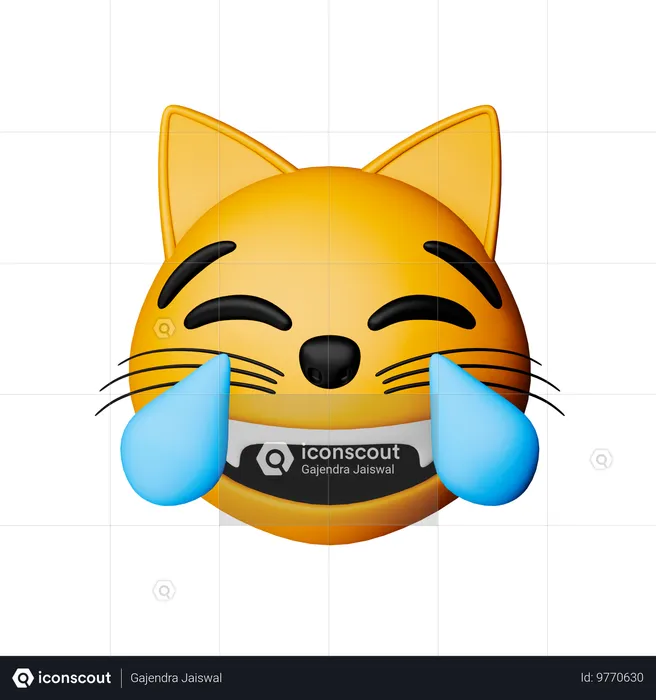 Cat With Tears Of Joy Emoji Emoji 3D Icon