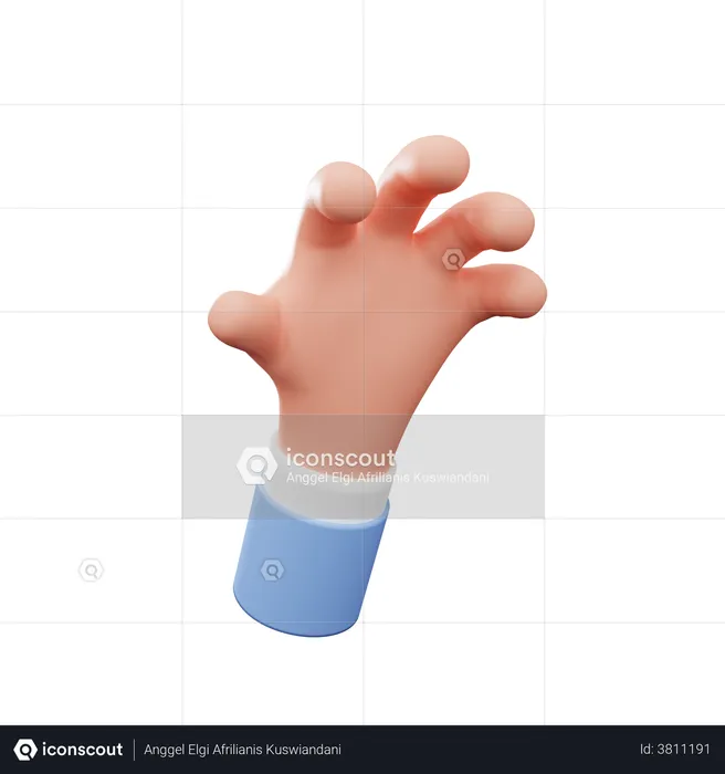 Catch  Hand Gesture  3D Illustration