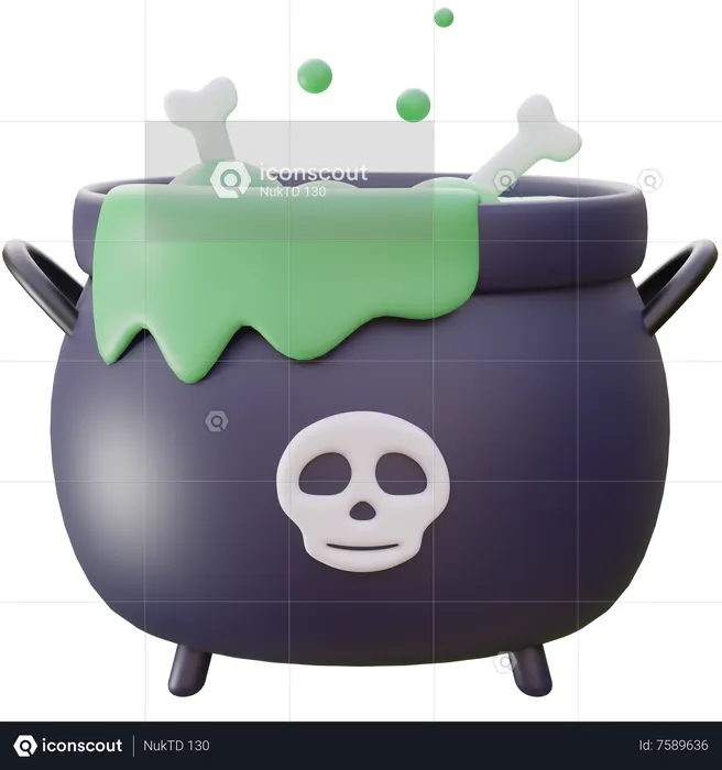 Cauldron Of Halloween Day  3D Icon