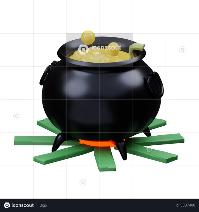 Cauldron Pot  3D Illustration