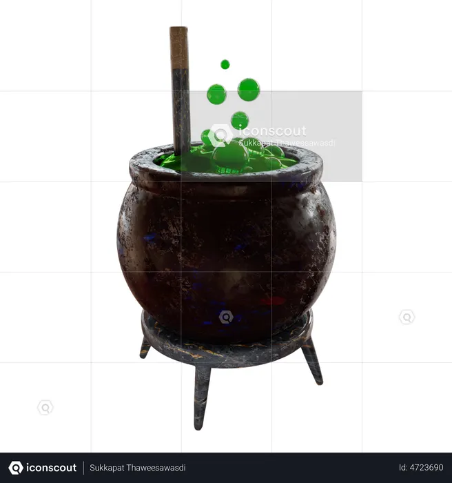 Cauldron Pot  3D Illustration