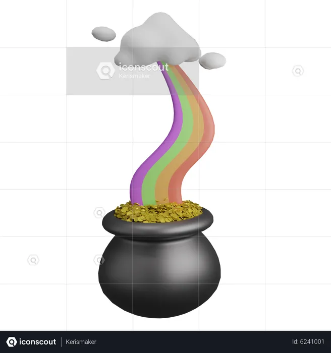 Cauldron Rainbow  3D Illustration