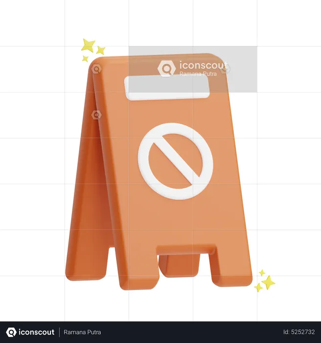 Caution Board  3D Icon