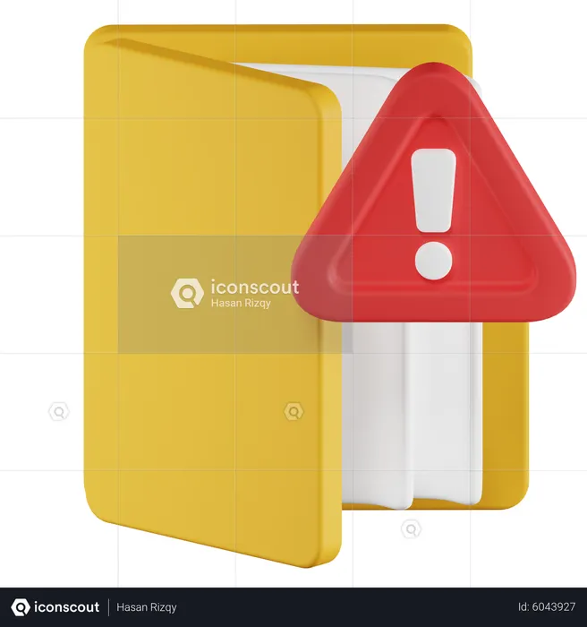 Caution Folder  3D Icon