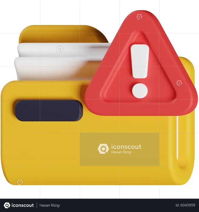 Caution Folder  3D Icon