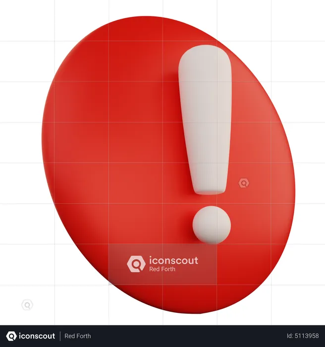 Caution Red Sign  3D Icon
