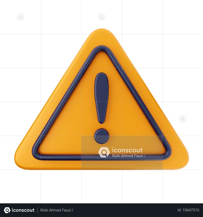 Caution Sign  3D Icon