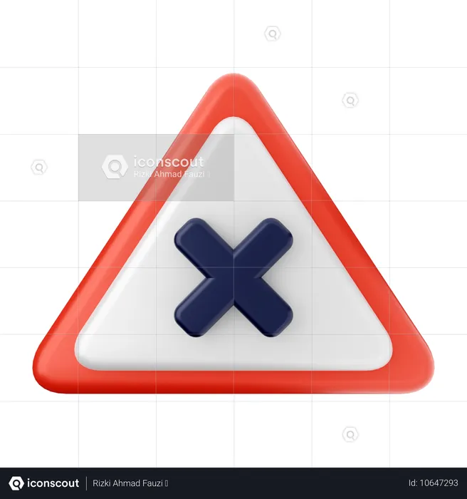 Caution Sign  3D Icon