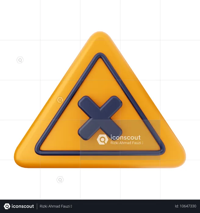 Caution Sign  3D Icon