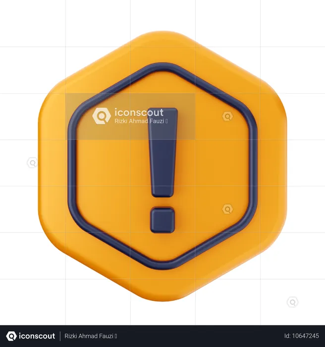 Caution Sign  3D Icon