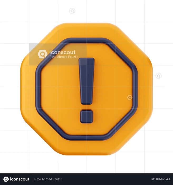 Caution Sign  3D Icon