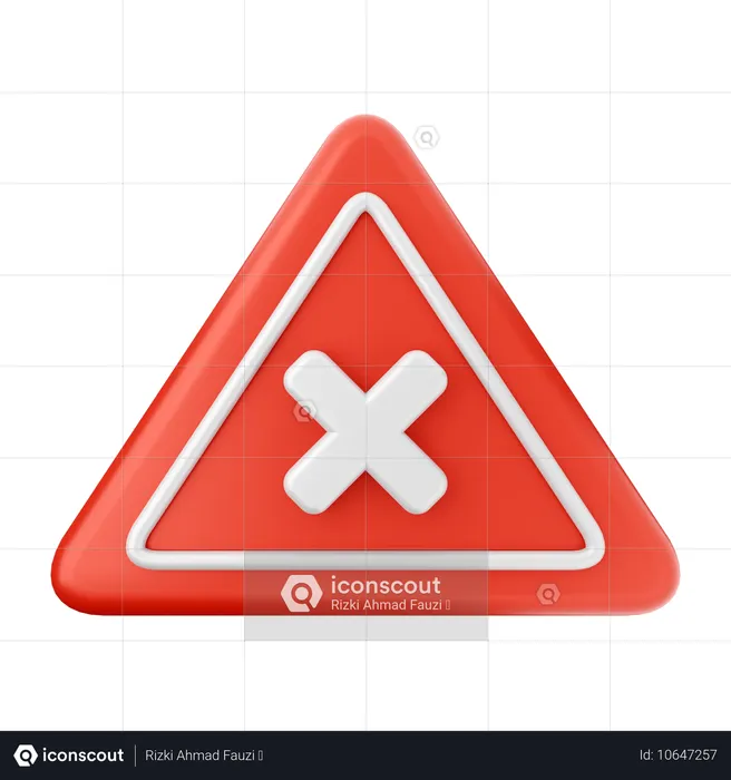 Caution Sign  3D Icon