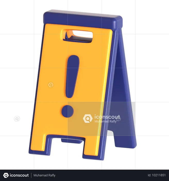 Caution Sign  3D Icon